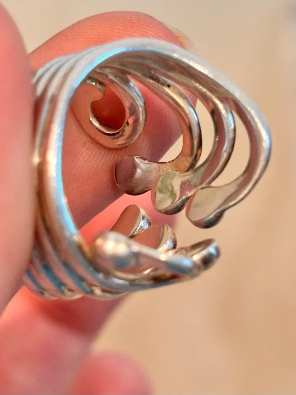 Vintage Designer 925 Sterling Silver Multi-Band Sculptural Ring - Size 6.5
